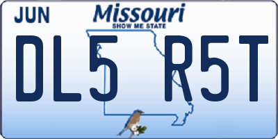 MO license plate DL5R5T
