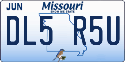 MO license plate DL5R5U