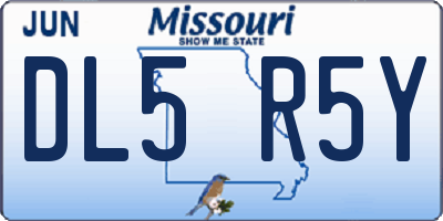 MO license plate DL5R5Y