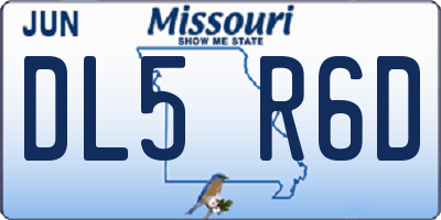MO license plate DL5R6D