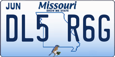 MO license plate DL5R6G
