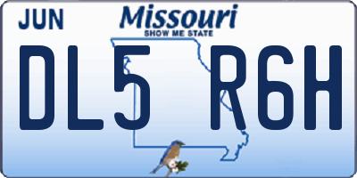 MO license plate DL5R6H