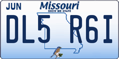 MO license plate DL5R6I