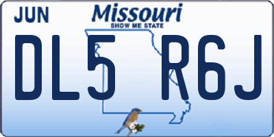MO license plate DL5R6J