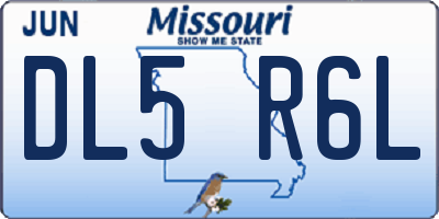 MO license plate DL5R6L