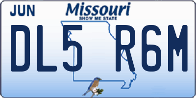 MO license plate DL5R6M