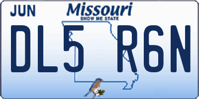 MO license plate DL5R6N
