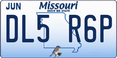 MO license plate DL5R6P