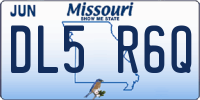 MO license plate DL5R6Q