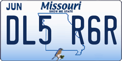 MO license plate DL5R6R