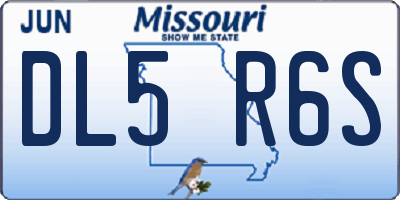 MO license plate DL5R6S