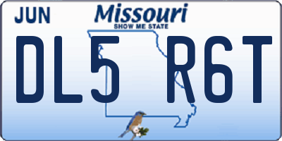 MO license plate DL5R6T