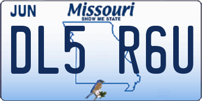 MO license plate DL5R6U