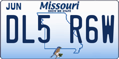 MO license plate DL5R6W
