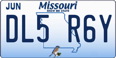 MO license plate DL5R6Y