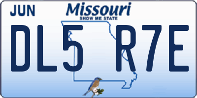 MO license plate DL5R7E