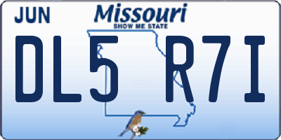 MO license plate DL5R7I