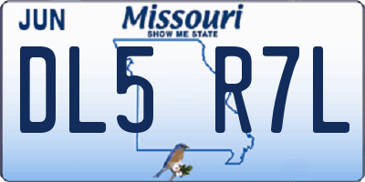 MO license plate DL5R7L