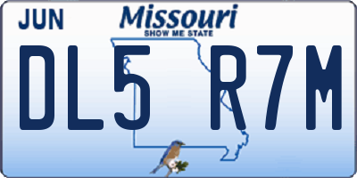 MO license plate DL5R7M