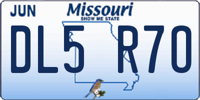 MO license plate DL5R7O