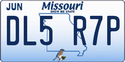 MO license plate DL5R7P