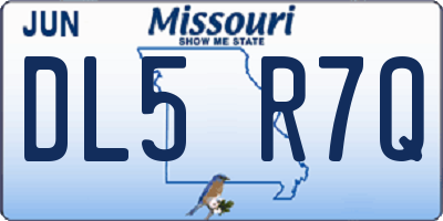 MO license plate DL5R7Q