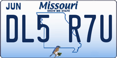 MO license plate DL5R7U