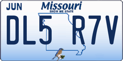 MO license plate DL5R7V