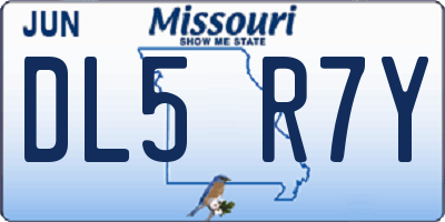 MO license plate DL5R7Y