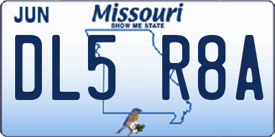 MO license plate DL5R8A