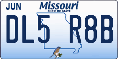 MO license plate DL5R8B