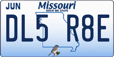 MO license plate DL5R8E