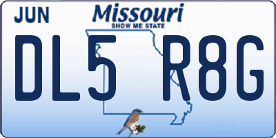 MO license plate DL5R8G