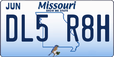 MO license plate DL5R8H