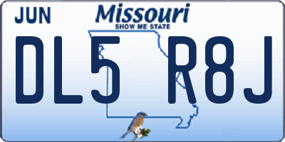 MO license plate DL5R8J