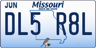 MO license plate DL5R8L