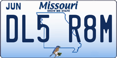 MO license plate DL5R8M