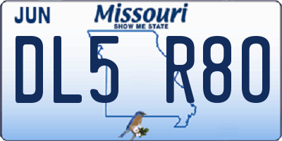 MO license plate DL5R8O