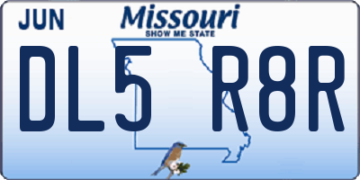MO license plate DL5R8R