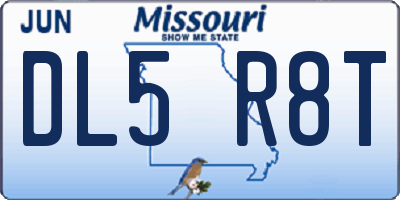 MO license plate DL5R8T