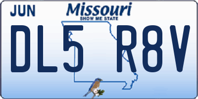 MO license plate DL5R8V