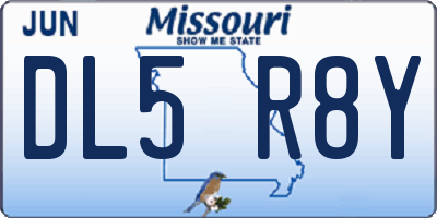 MO license plate DL5R8Y