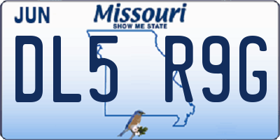 MO license plate DL5R9G