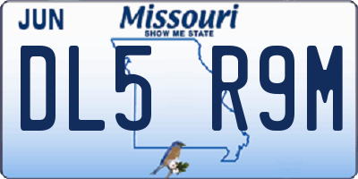 MO license plate DL5R9M