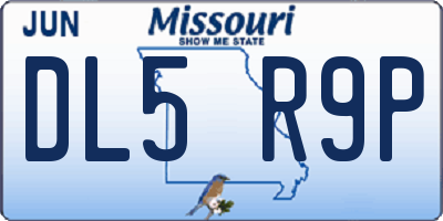 MO license plate DL5R9P