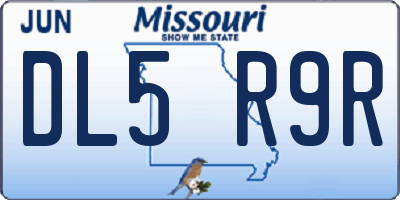 MO license plate DL5R9R