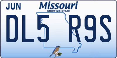 MO license plate DL5R9S