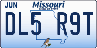 MO license plate DL5R9T