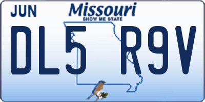 MO license plate DL5R9V