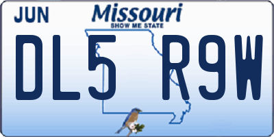 MO license plate DL5R9W